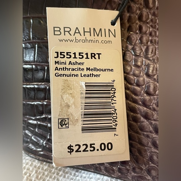 NWT Brahmin mini Asher Anthracite Melbourne Genuine Leather - Picture 9 of 15